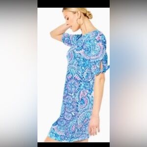 Lilly Pulitzer Easley Blue grotto commotion in the ocean dress size Large